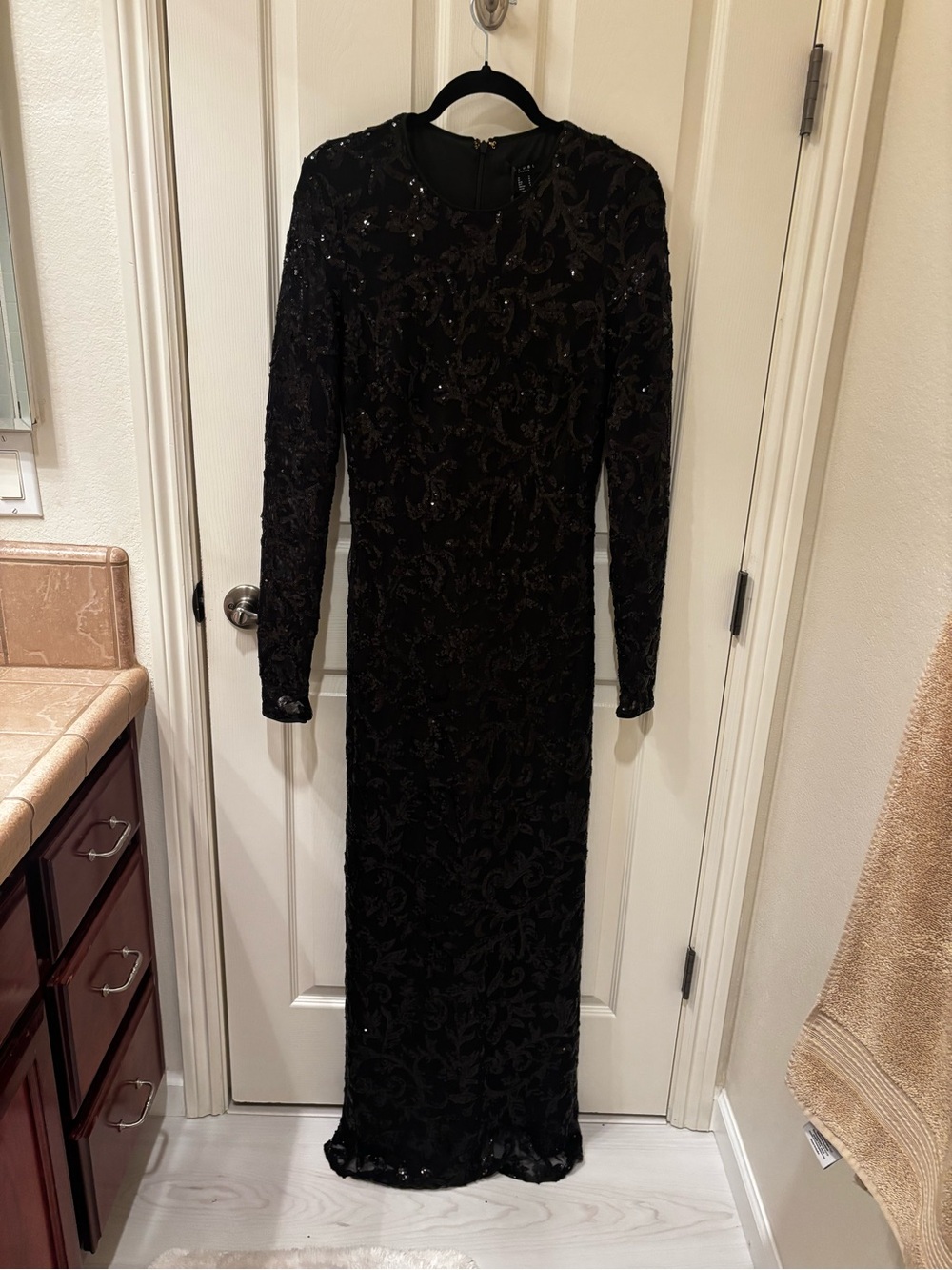 Club London Black Sequence Dress